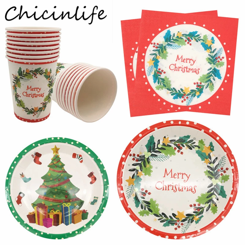 Bukken In zoomen Megalopolis Vrolijk Kerstfeest Papieren Borden Cups Servetten Wegwerp Servies Xmas  Party Nieuwe Jaar Eve Decor Kerst Servies Thuis  Leveringen|Wegwerpfeestservies| - AliExpress