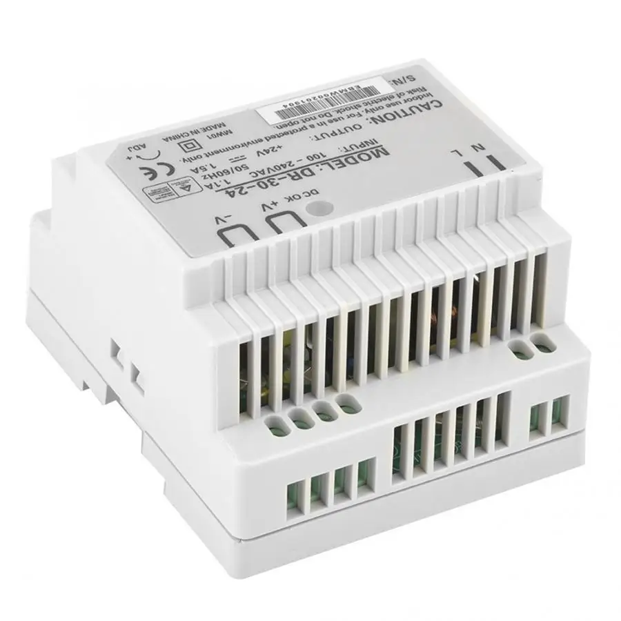 DR 30 24 din рейка Один выход импульсный источник питания Вт В/1.5A AC/DC