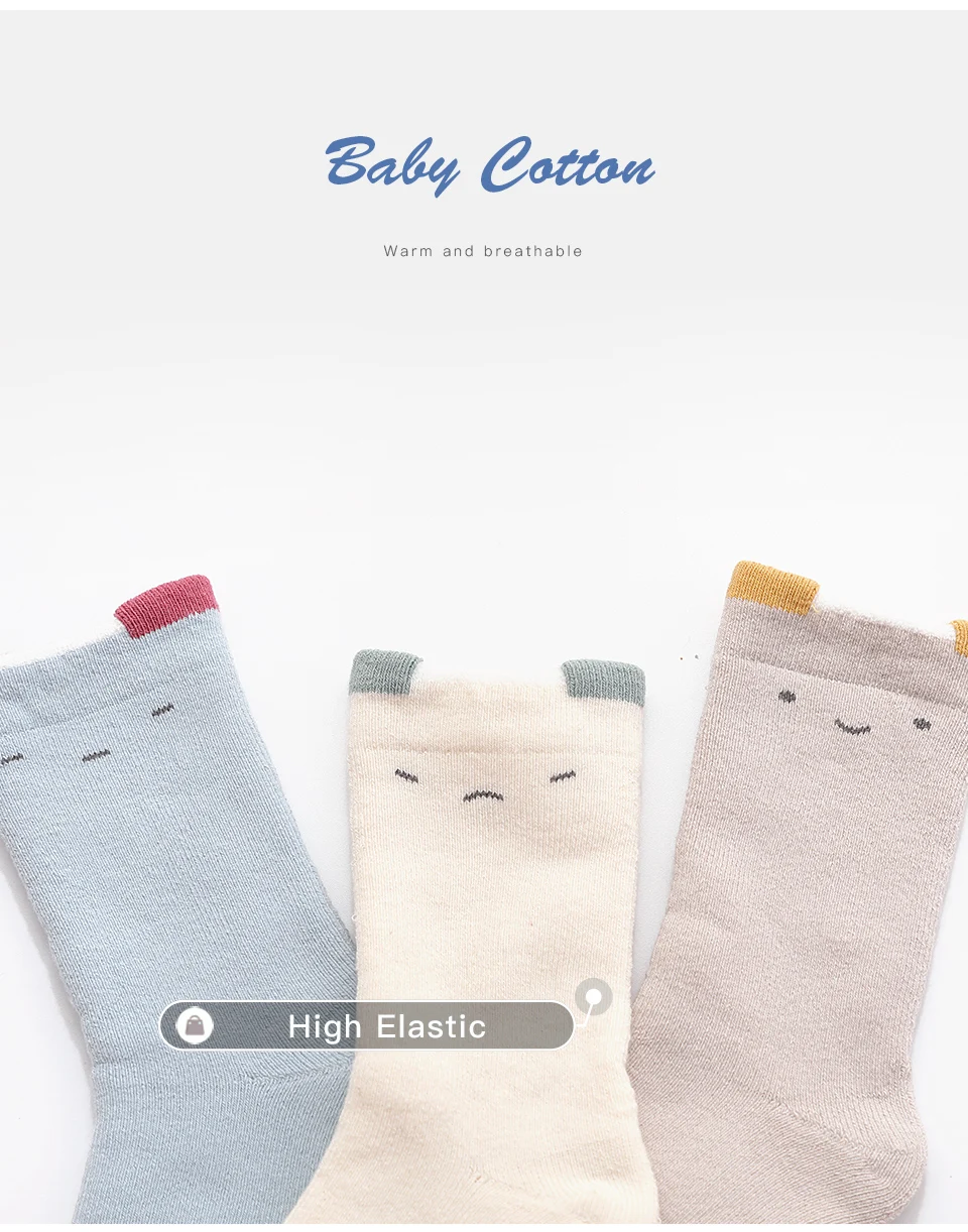 YATEMAO/3 пары носков для малышей модные милые носки для новорожденных на осень и весну для детей от 0 до 6 до 12 до 18 месяцев