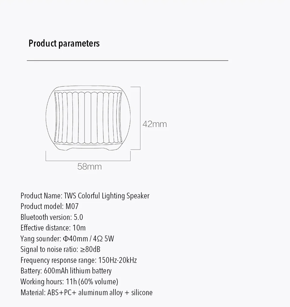 Xiaomi Velev TWS блестящее освещение Bluetooth аудио TWS Bluetooth взаимосвязанные стерео, Музыка Ритм освещение; Bluetooth 5,0
