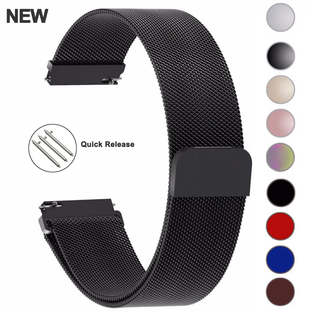 Для samsung Galaxy 42 46 мм Смотреть Band Loop Миланский ремешок Нержавеющая сталь быстроразъемные контакты Шестерни S3 S2 22 мм 14 16 18 20 24 мм