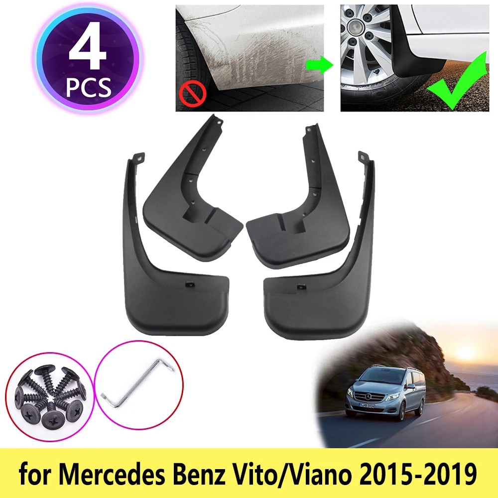 4 PCS for Mercedes Benz V-Class Vito Viano W447 2015~2019 Mudguards Mudflaps Fender Guards Mud Splash Flaps Car Accessories 2018 |