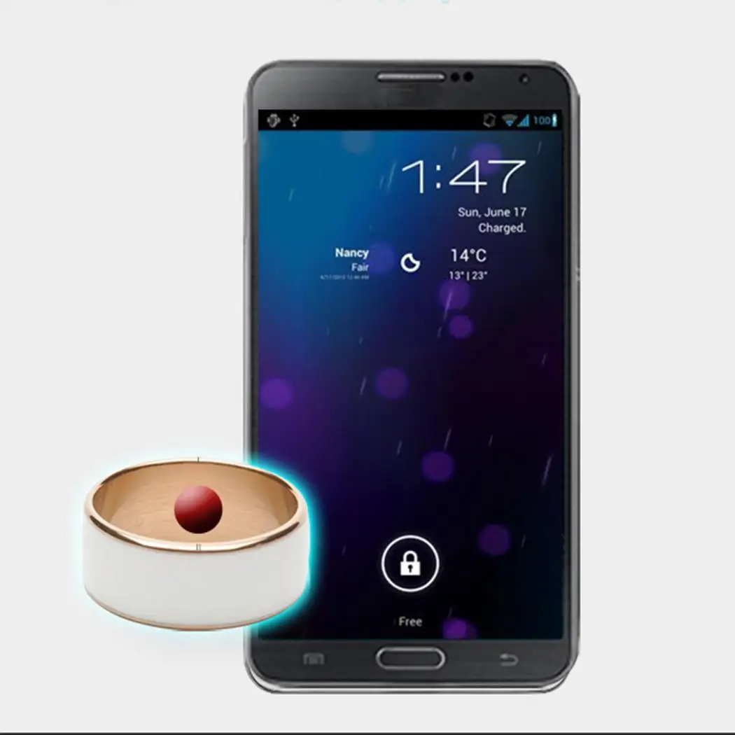 Водонепроницаемый цифровой смарт-кольцо NFC носимый белый, черный для мобильного телефона NFC