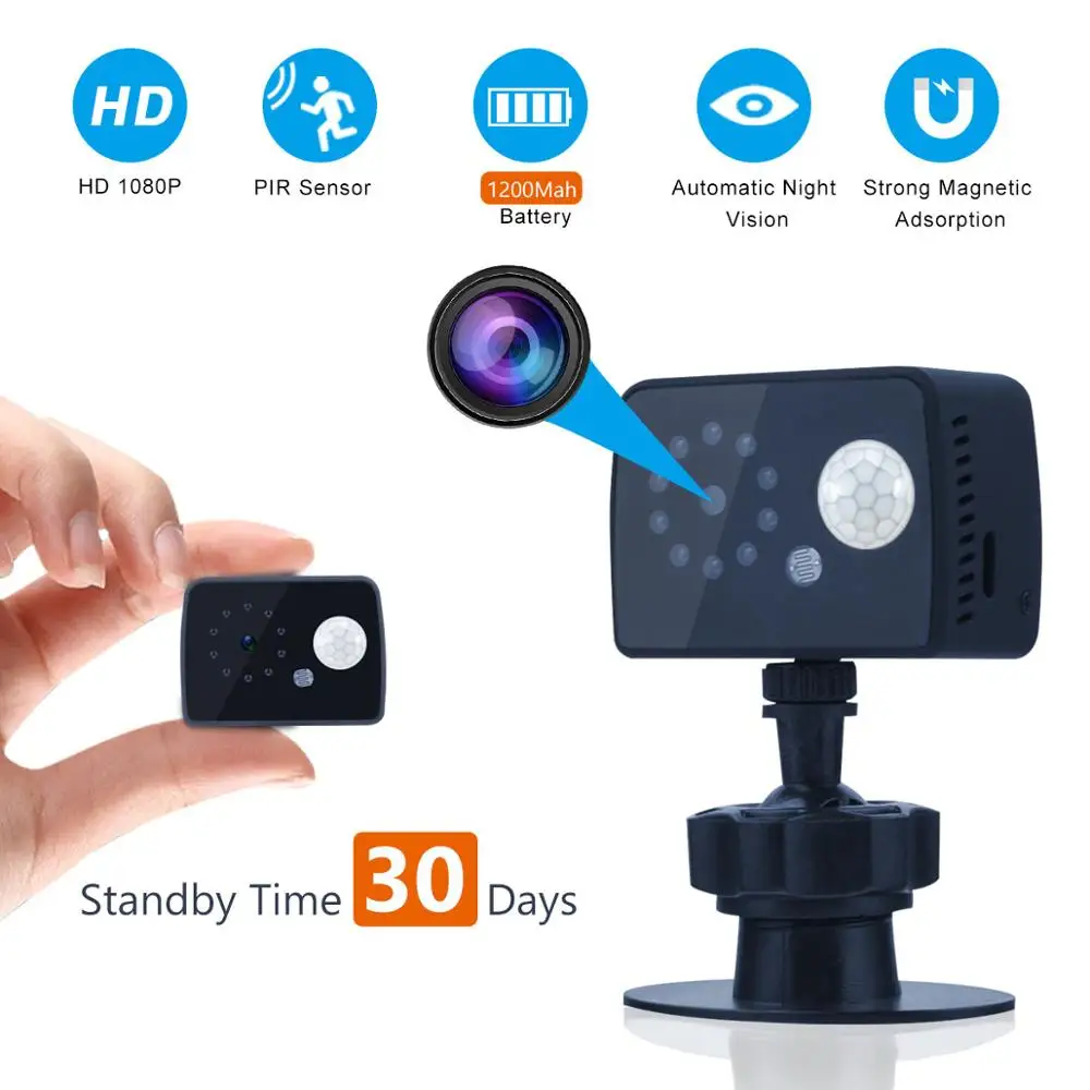 MD20 Mini Camera PIR Motion Detection Low Power Camera HD 1080P Sensor