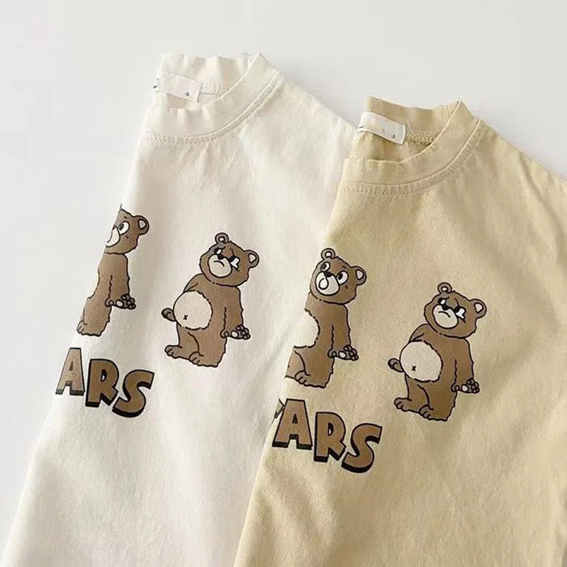 Cotton Summer Baby T Shirt Cute Bears Print Toddler Tops