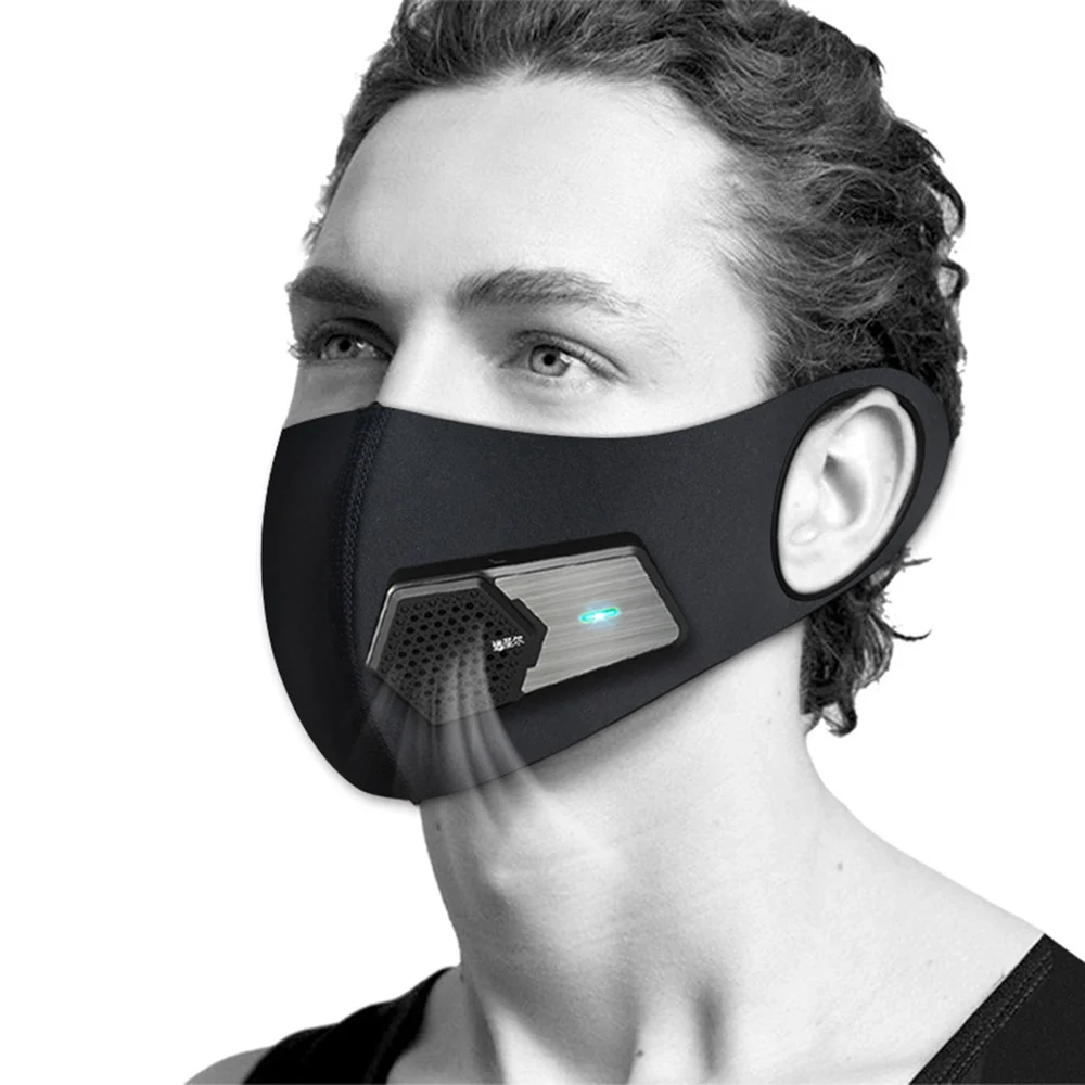 Пылезащитная маска для рта с электрическим респиратором, электрическая воздушная Пылезащитная маска для выхлопных газов/аллергии/пыльцы/PM2.5/бега/велоспорта