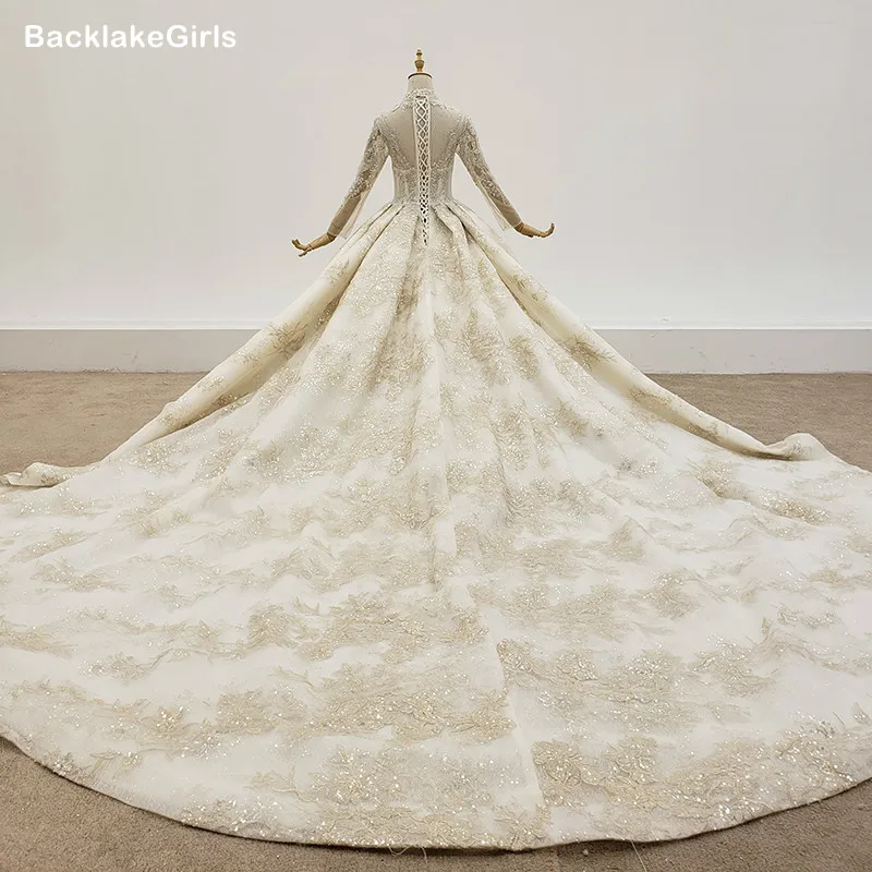 BacklakeGirls мусульманское роскошное свадебное платье с аппликацией цвета