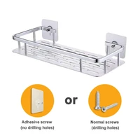 Shelf Shower Shelf Adhesive Aluminum Shower Caddy For Shampoo Holder Kitchen Rack Storage Organizer No Drilling Rectangle Wall M 2