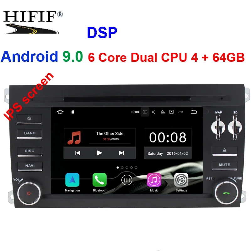 Ips Автомобильный мультимедийный плеер 2 din Автомобильный Радио gps Android 9,0 для Porsche/Cayenne OBD2 микрофон громкой связи Bluetooth USB DVR DAB Wi-Fi