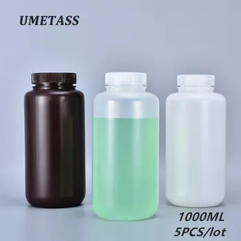 

UMETASS 1000ML Round refillable bottle wide neck plastic container for Cosmetics Liquid Lotion PP Travel Bottles 5PCS/lot