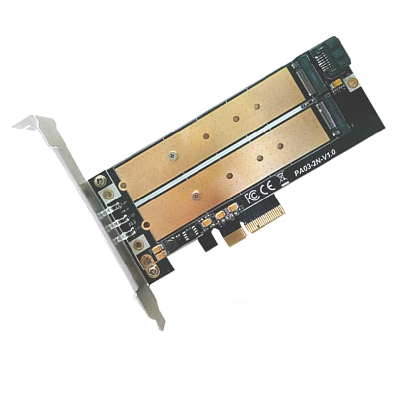 PCI-E 4X к M2 SSD адаптер B Ключ M.2 NGFF M ключ NVME SSD PCI-E двойной интерфейс карты светодиодный низкопрофильный кронштейн поддержка 2230-22110 M2