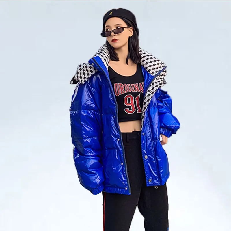 Fashion Streetwear Cotton wadded jacket Hooded Parka Winter jacket women Loose Thick warm Outerwear Female Plus size Cotton Coat