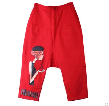 Red Oversized Wide Leg jean Women Baggy Low Crotch Denim Pants hiphop cowboy Harem Trousers Boyfriend Sagging Skateboard Joggers - Цвет: red