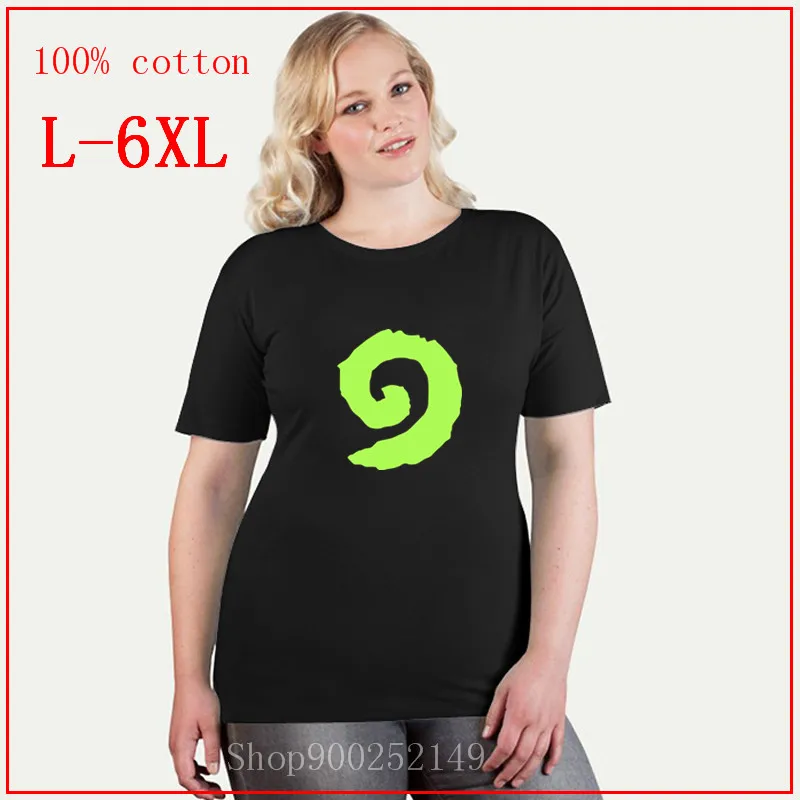 Hearthstone вихревой логотип размера плюс Топы 4XL 5XL 6XL футболки женские Футболки