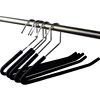 Promotion! Open End Trouser Hangers Slack Pant Hanger with Non-Slip Foam Coated Black 5-Pack 5