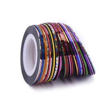

30Rolls Mixed Colors Rolls Striping Tape Line Nail Art Tips Decoration Sticker DIY Decals UV Gel Manicure Nail Accessories