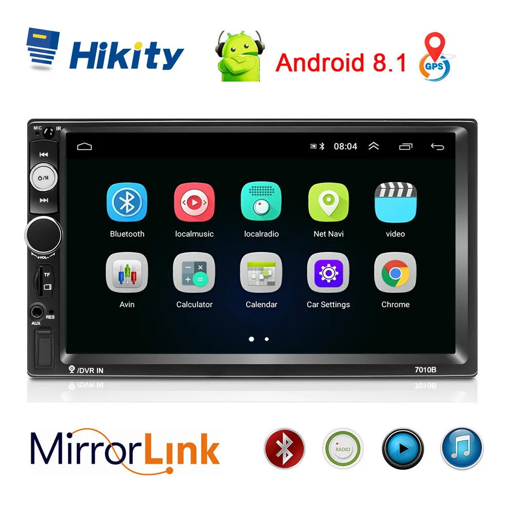 Hikity 2 Din автомобильный радиоприемник Android 8,1 7010B gps " HD Авторадио мультимедийный плеер Wifi Mirrorlink радио для hyundai Nissian Toyota