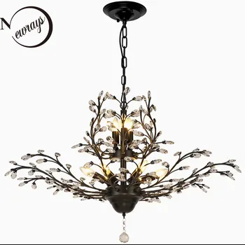 

Postmodern simplicity American crystal Indoor Decorations E14 LED Chandelier for living room restaurant hotel hall spiral stair