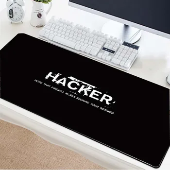 

Yuzuoan black mouse pad hacker exquisite lock edge non-slip desk desk pad rubber material non-slip keyboard pad