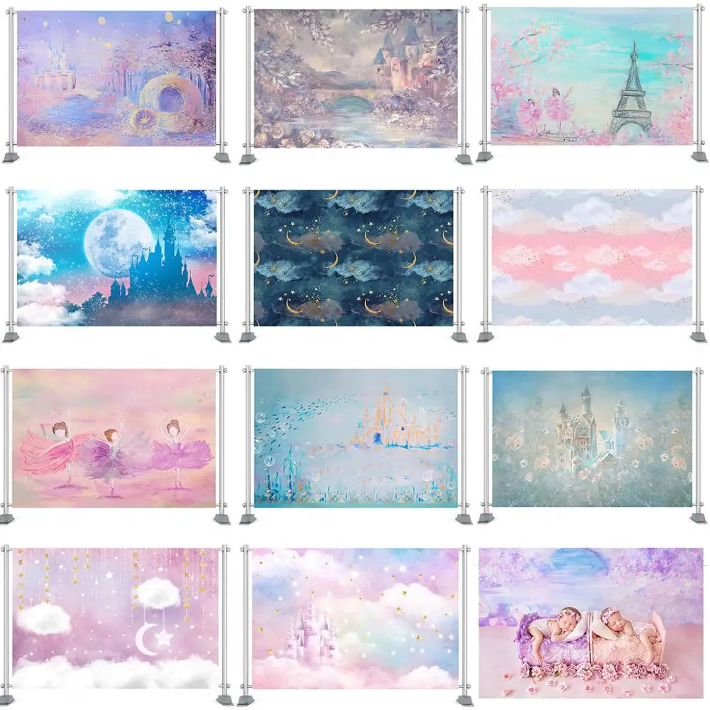 Платье Золушки для девочек многоярусная юбка фон новорожденных портретный