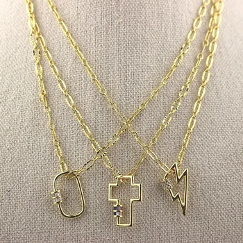 

16inch 10pcs/lot New design cz necklace,plated cz clasp component,popular rosary chain necklace cheap wholesale