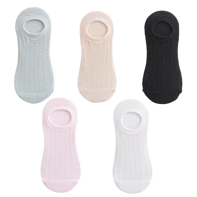 Women's socks 5 pairs Invisible Cotton Anti-slip short mesh summer cool 2021 trends cute no-show ankle Lot fashion socks happy 6