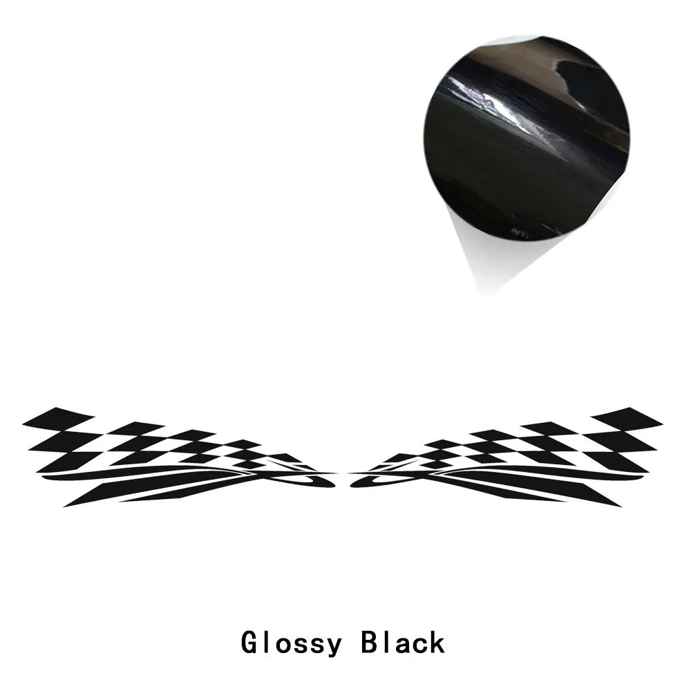 glossy black 2X черно-белый флаг Стайлинг автомобиля двери боковые полосы тела виниловые наклейки в виде Фотообоев c переводными картинками для MINI Cooper S R56 2006-2013 один JCW автомобильные аксессуары - Название цвета: glossy black