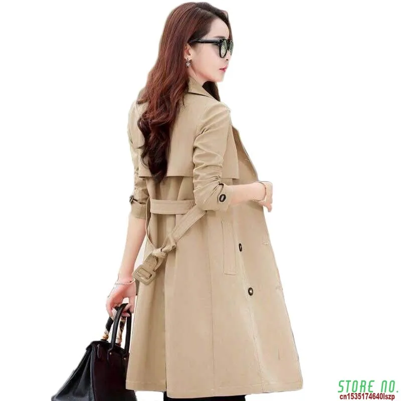 Abrigo para mujer, cazadora para mujer, gabardina de otoño, fajas, capa, capa