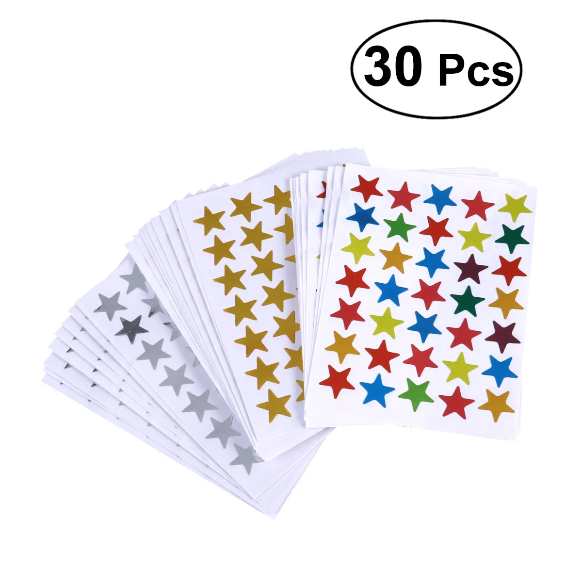 30 листов красочные счетные Стикеры-звезды золото серебро Красочные самоклеющиеся наклейки звезды для учительницы вдохновляют детей играть