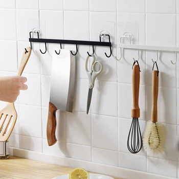 

Multifunctional Storage Shelf Hook Wrought Iron Kitchen Storage Hangers Bathroom Organizer Wall Hanging Clothes Hooks