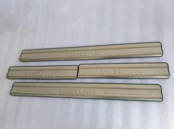 

for Tiguan stainless door sill scuff plate guards protector door sills trim pedal car accessories styling 4pcs/set