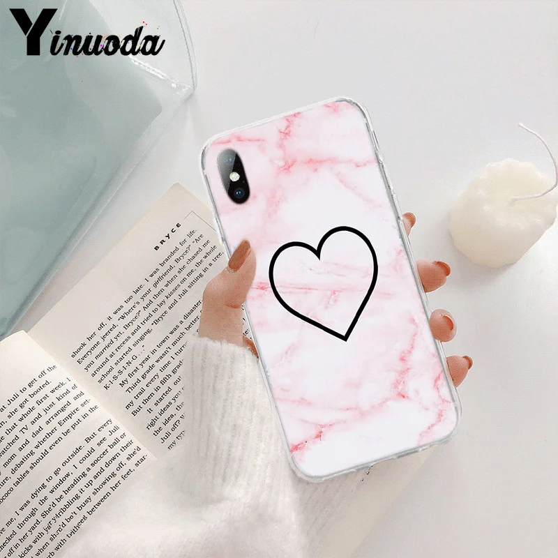 Love Heart Gold Rose Marble Stripes