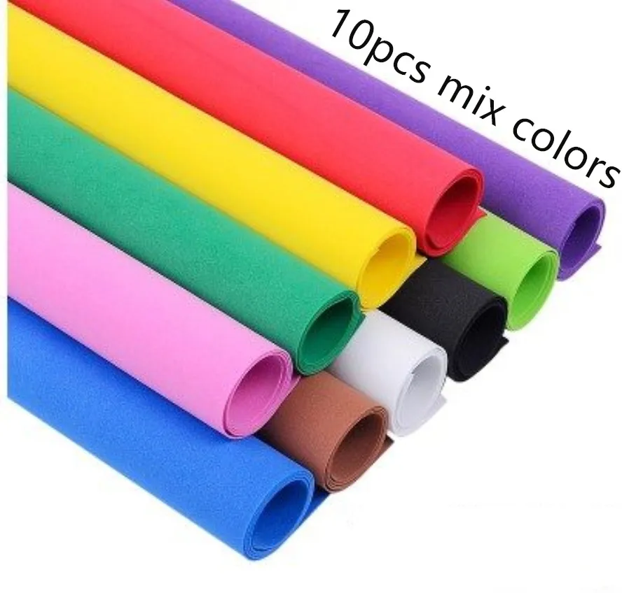 2mm thickness 49* 49 cm 10pcs DIY Sponge Foam KraFt PaPer foamiran FOR needLework felt 10PCS - Цвет: mix colors