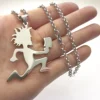 Polished 2 INCH TALL Classic Hatchetman  Pendant INSANE CLOWN POSSE Charms Stainless Steel Hatchet ICP  Necklace rolo chain 24'' 6