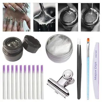 

Professional Fiberglass Nail Kit Fiber Nails Extension For Nail Building Extension Acrylic Tips Manicure Salon Nail Tool Set