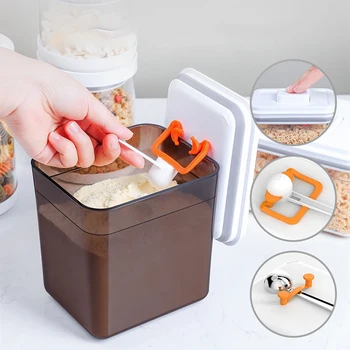 

Food Storage Box Dustproof Sealed Cans Kitchen Keep Fresh Tanks Airtight Cereal Container Coarse Grains Milk Powder Containers
