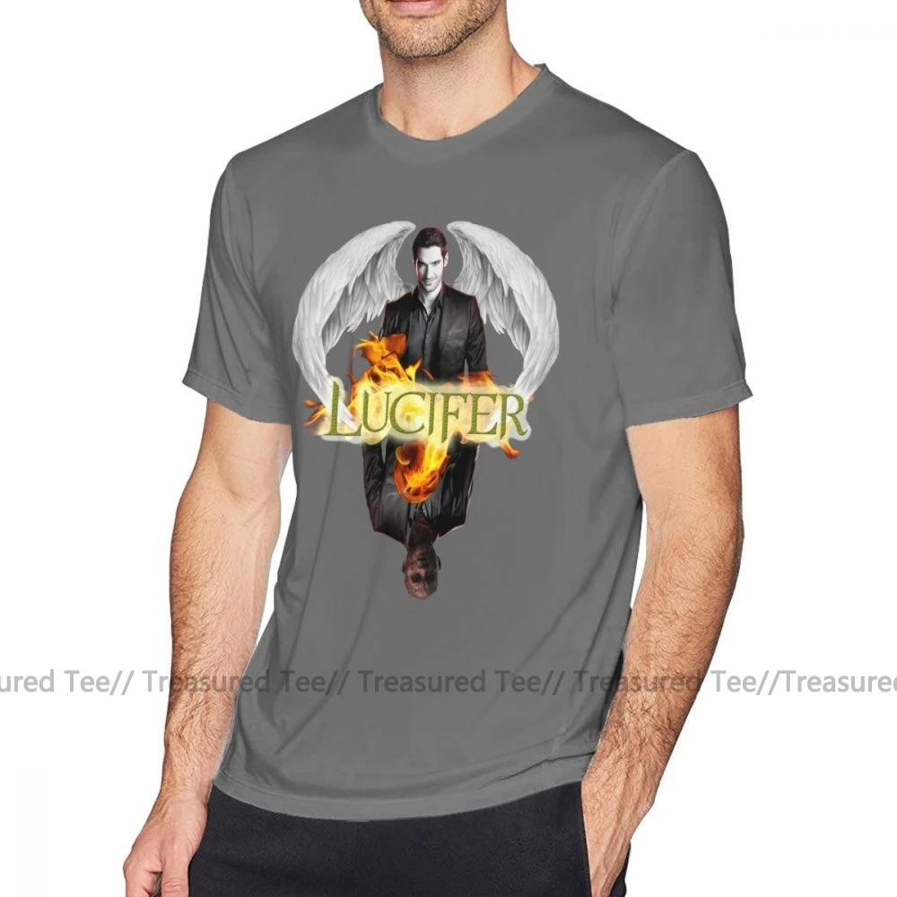 Футболка Lucifer, Lucifer Morningstar, футболка с коротким рукавом, базовая футболка, графическая забавная Мужская футболка 4xl, 100 хлопок
