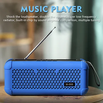 

HiFi Stereo TF Card Dustproof FM Radio Sound Bass Wireless Outdoor Portable V5.0 AUX Input TWS Interconnection Bluetooth Speaker
