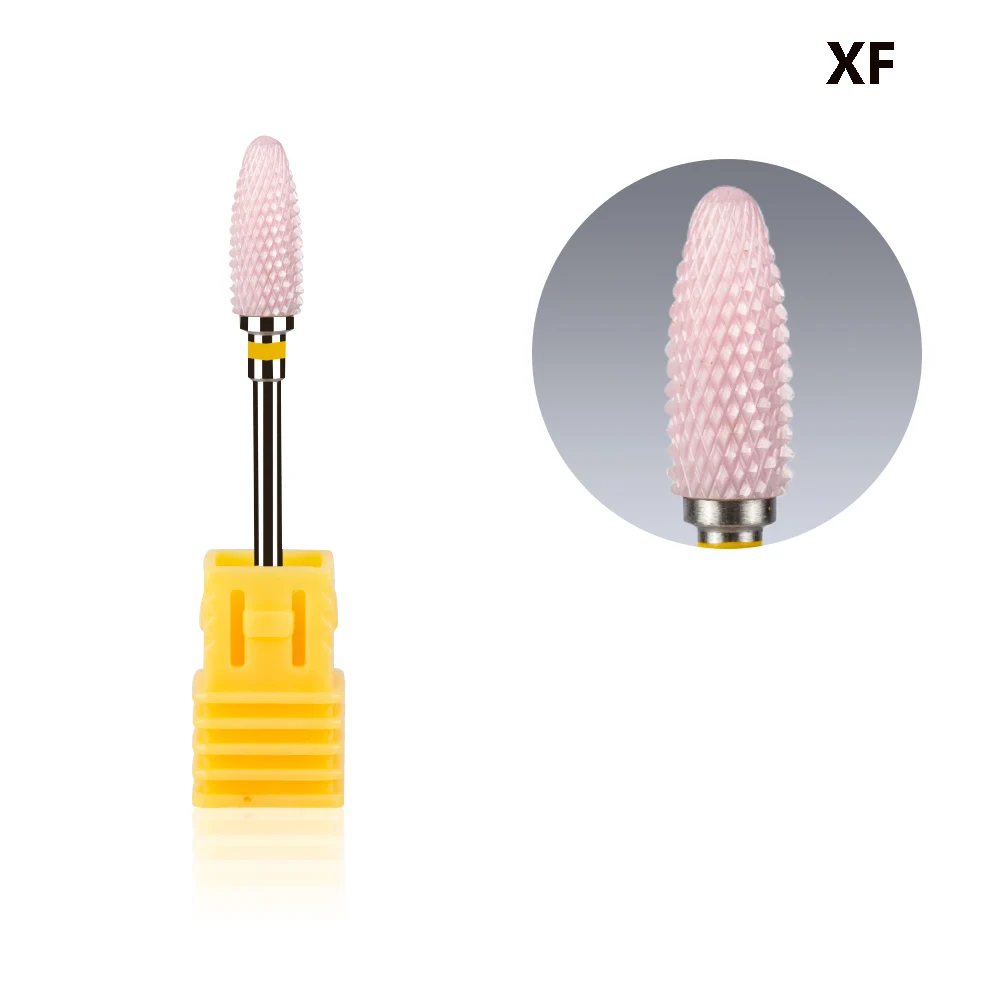 Pink-XF 25 типов фрезы для маникюра керамические фрезы для ногтей радужные карбидные вольфрамовые керамические фрезы для маникюра - Цвет: Pink-XF