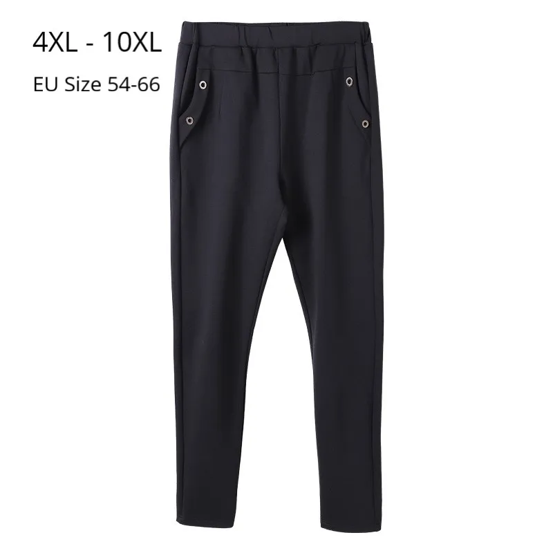 Большие размеры 10XL 8XL 6XL 4XL, осенние женские длинные женские брюки, черные карандаши с высокой талией, Тонкие штаны OL для работы