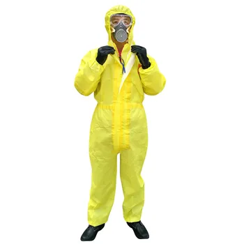 

Pp+pe Coverall Security Clothing Men And Women Hooded Protective Clothing Anti-dust Non-porous Isolation Clothing Suit One-piece