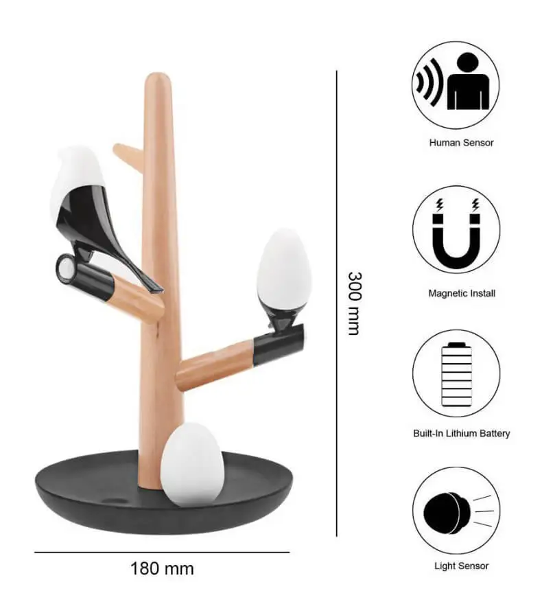 Magpie Bird USB зарядное устройство ночной Светильник Интеллектуальный Вибрационный индукционный светодиодный настольный светильник маленькие яйца светодиодный светильник домашний декор Новинка подарки