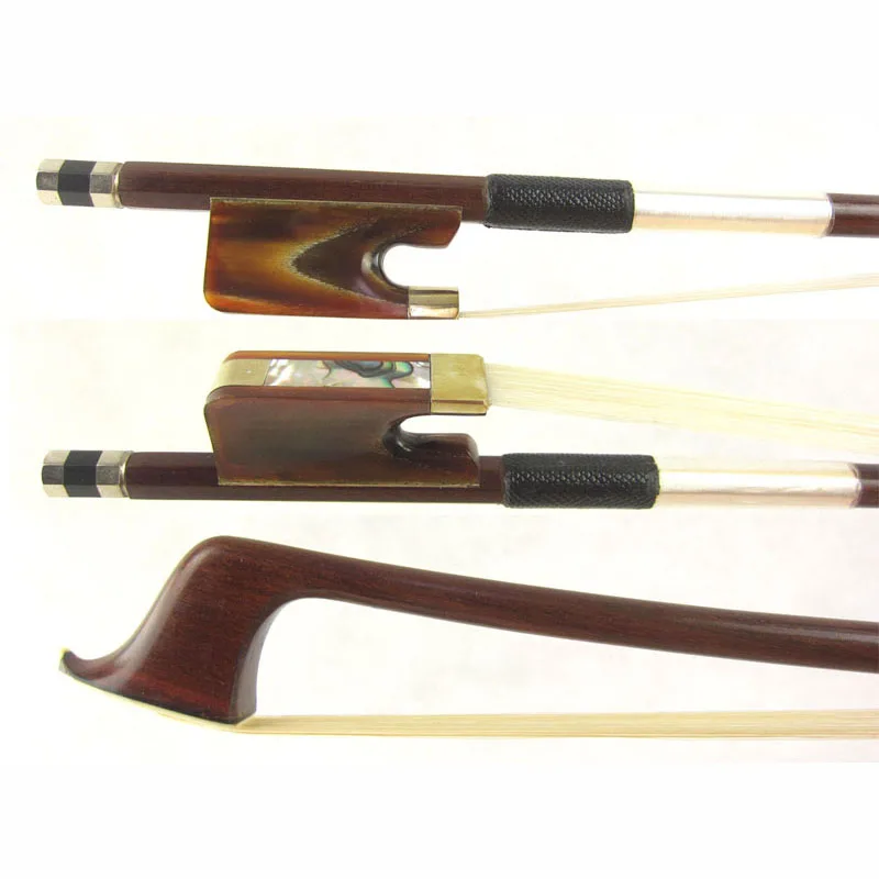 SILVER PERNAMBUCO Cello Bow with Yellow Horn Frog, Size 4/4, Fast Action, Quick Response