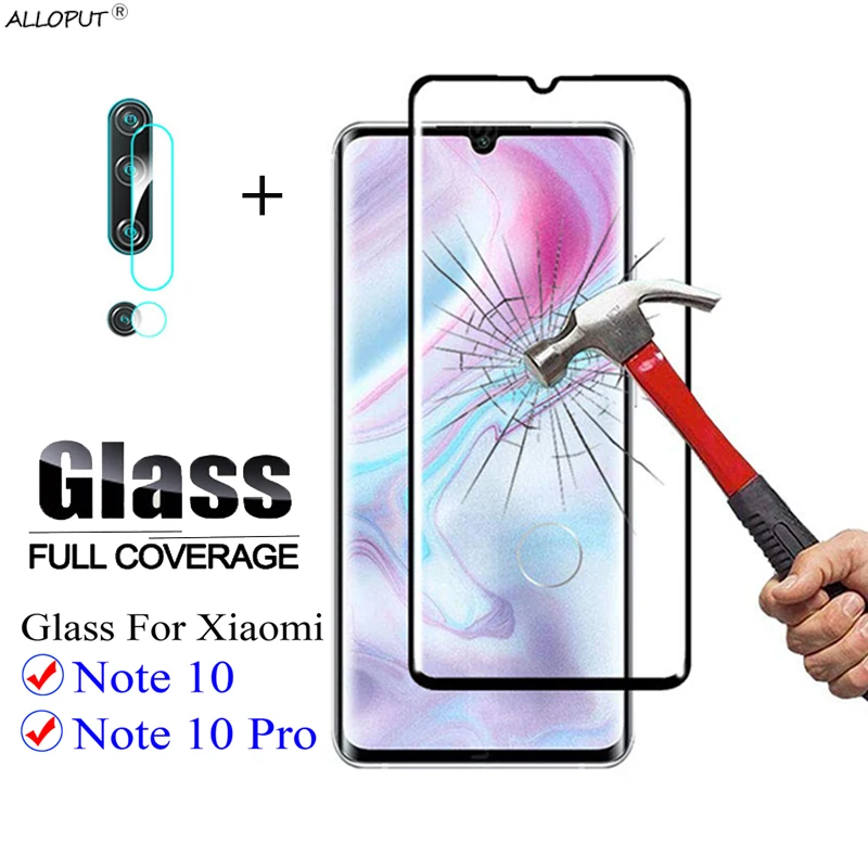 

2-in-1 9H Curved Tempered Glass For mi10 pro xiaomi mi note 10 cc9pro camera screen protector xiomi note10 minote10 not10 film