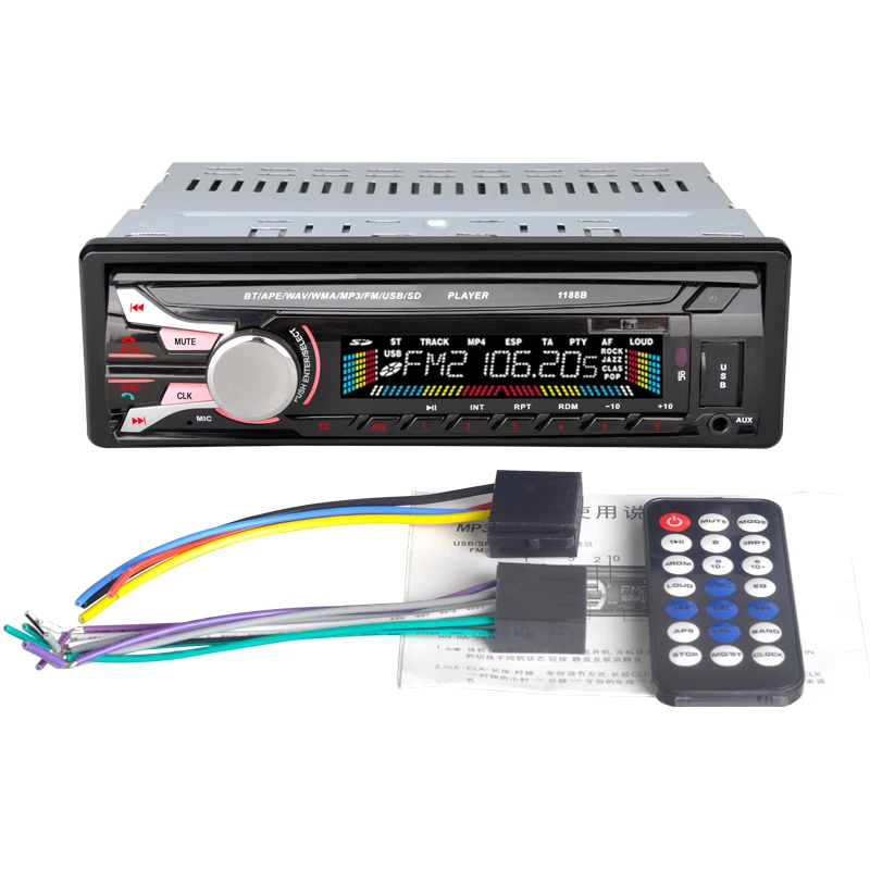 Автомобильный Bluetooth Радио Аудио плеер 12 в MP3 приемник с SD USB MP3 AUX In-Dash плеер 1DIN радио кассеты