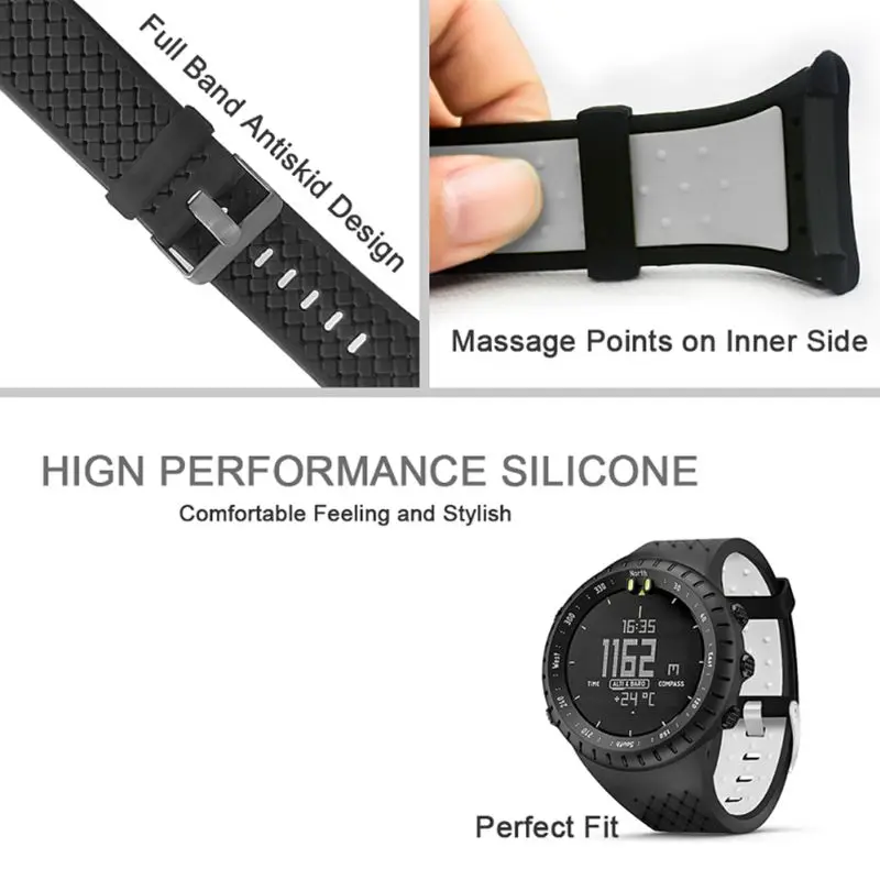 1 Набор двухцветных мягких силиконовых ремешков для наручных часов с защитой от царапин, чехол для часов, Защита экрана для Suunto Core, аксессуары для умных часов