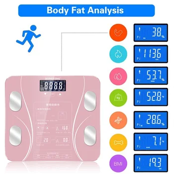 

Smart Step-On Technology Glass Platform Lightweight Universal 400 Lb 180KG Weighing Tools Household Healthy