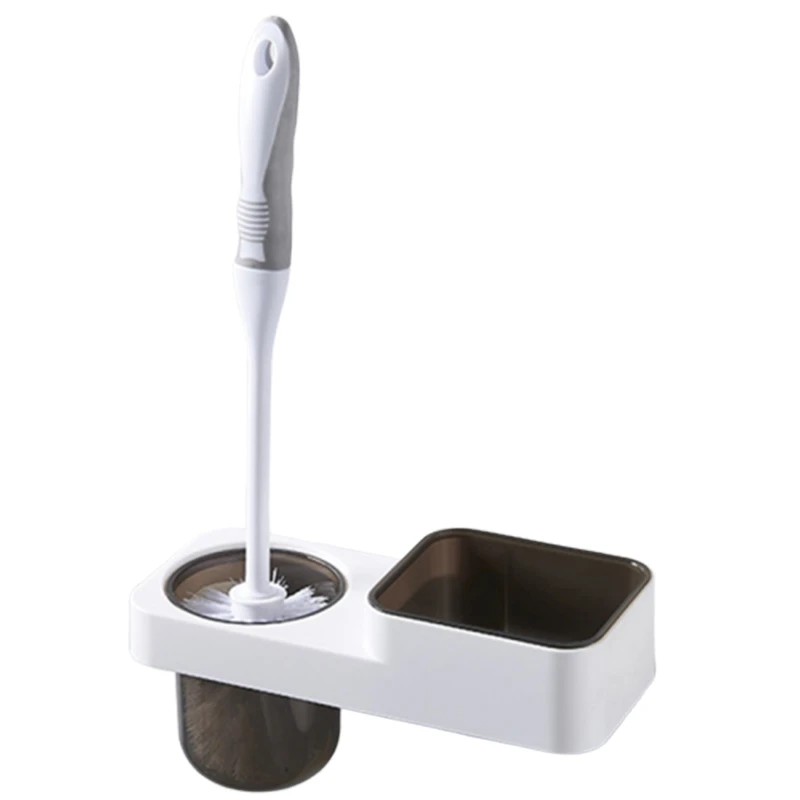 cheap Wall Mounted Toilet Brush Holder Set Wash Room Plastic Storage Shelf Rack Toilet Cleaner Holder Bathroom Accessories