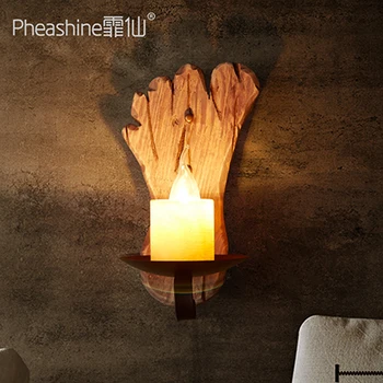 

American retro corridor, stair corridor, balcony, wood wall lamp