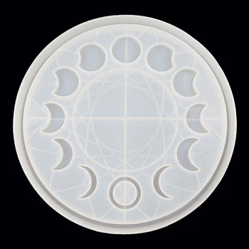 

Star Moon Clock Dial Crystal Epoxy Resin Mold Lunar Eclipse Moon Phase Ornament Plate Silicone Mould DIY Crafts Making Tool